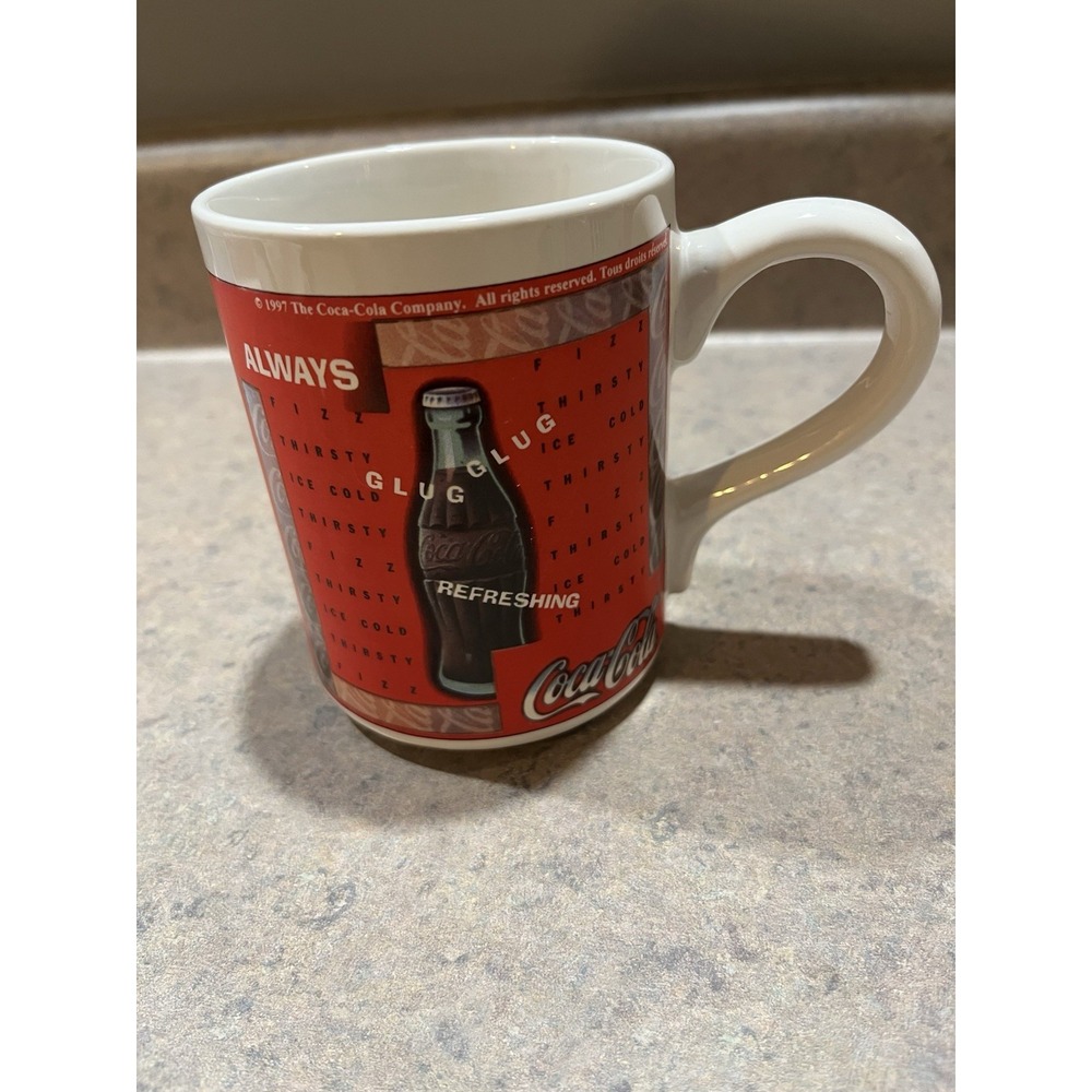 Coca Cola 1997 Gibson Vintage Always Refreshing Red Ceramic Coffee Mug 16 Fl Oz